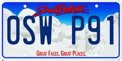 SD license plate 0SWP91