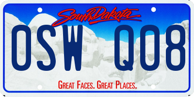SD license plate 0SWQ08