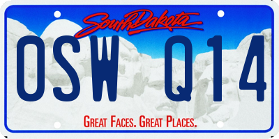 SD license plate 0SWQ14