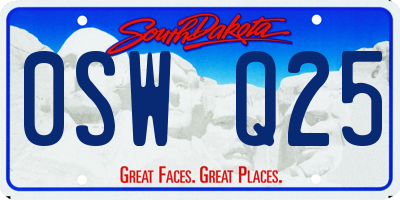 SD license plate 0SWQ25