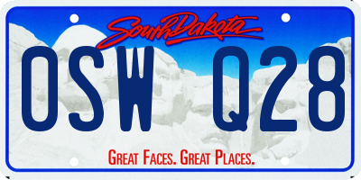 SD license plate 0SWQ28