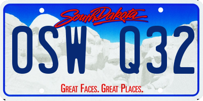 SD license plate 0SWQ32