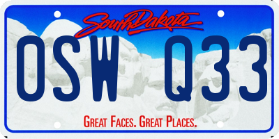 SD license plate 0SWQ33