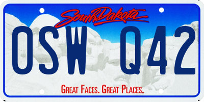 SD license plate 0SWQ42