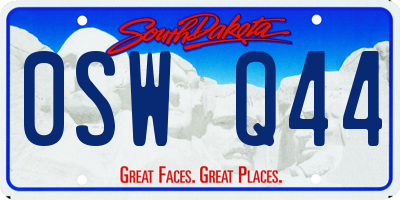 SD license plate 0SWQ44