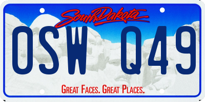 SD license plate 0SWQ49