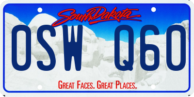 SD license plate 0SWQ60