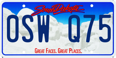SD license plate 0SWQ75