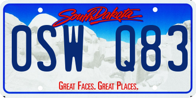 SD license plate 0SWQ83