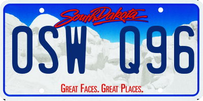 SD license plate 0SWQ96