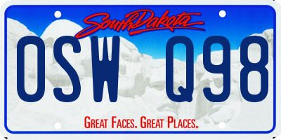 SD license plate 0SWQ98