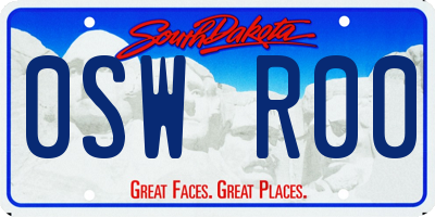 SD license plate 0SWR00