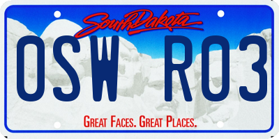 SD license plate 0SWR03