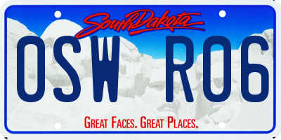 SD license plate 0SWR06