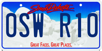 SD license plate 0SWR10