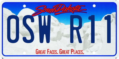 SD license plate 0SWR11