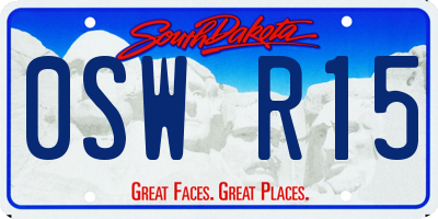 SD license plate 0SWR15