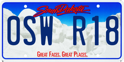 SD license plate 0SWR18