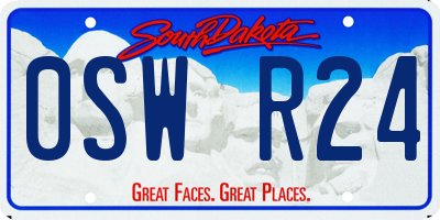 SD license plate 0SWR24