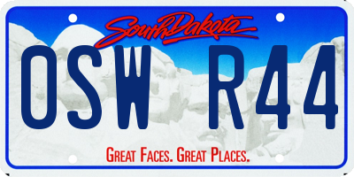SD license plate 0SWR44