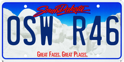 SD license plate 0SWR46