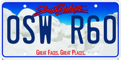 SD license plate 0SWR60