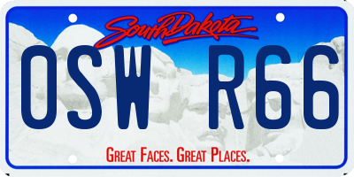 SD license plate 0SWR66