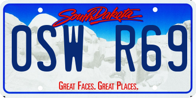 SD license plate 0SWR69