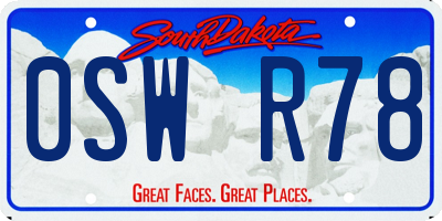 SD license plate 0SWR78