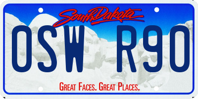 SD license plate 0SWR90