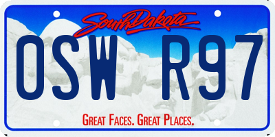 SD license plate 0SWR97