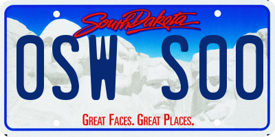 SD license plate 0SWS00