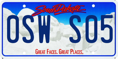 SD license plate 0SWS05
