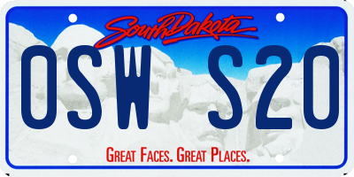 SD license plate 0SWS20