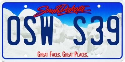 SD license plate 0SWS39