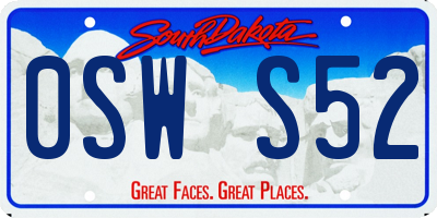 SD license plate 0SWS52