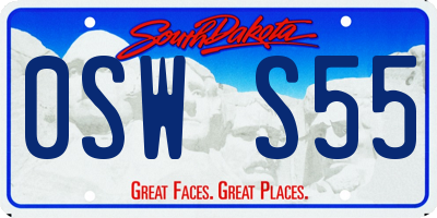 SD license plate 0SWS55