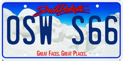 SD license plate 0SWS66