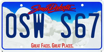 SD license plate 0SWS67