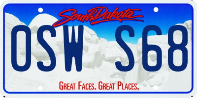 SD license plate 0SWS68