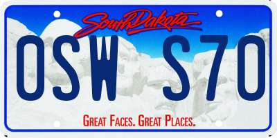 SD license plate 0SWS70