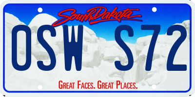 SD license plate 0SWS72