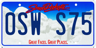 SD license plate 0SWS75