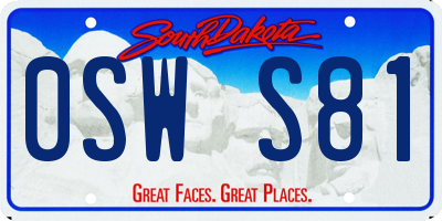 SD license plate 0SWS81