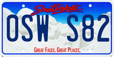 SD license plate 0SWS82