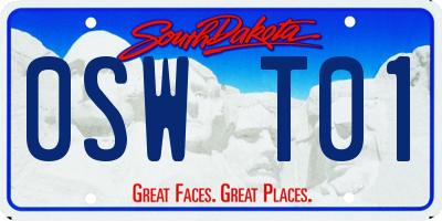SD license plate 0SWT01