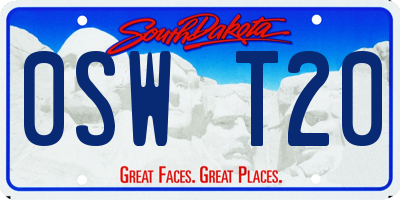 SD license plate 0SWT20