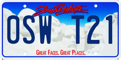 SD license plate 0SWT21