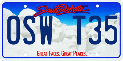 SD license plate 0SWT35