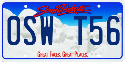 SD license plate 0SWT56